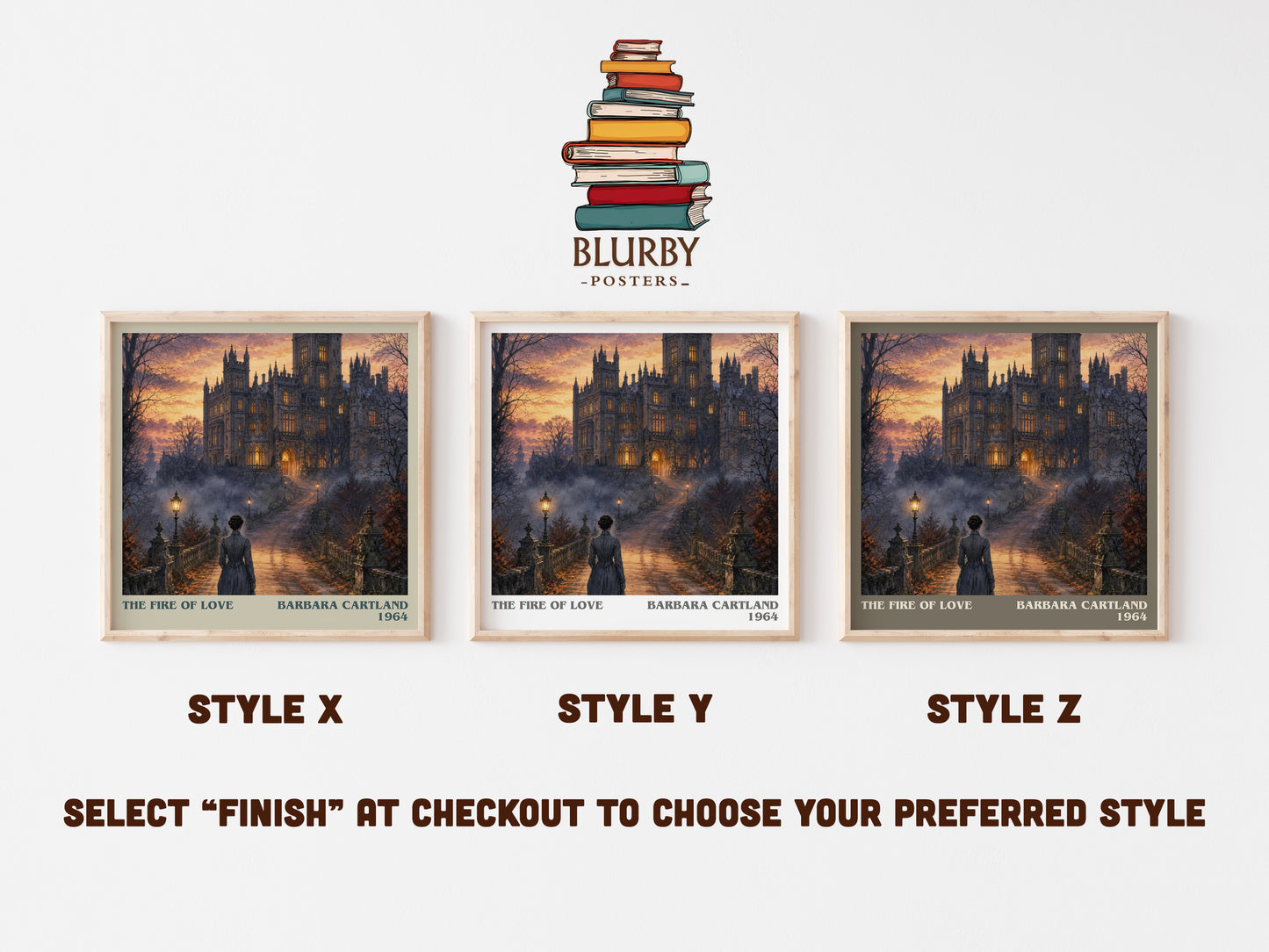 The Fire Of Love literary print in frame leaning in hallway – romance wall art