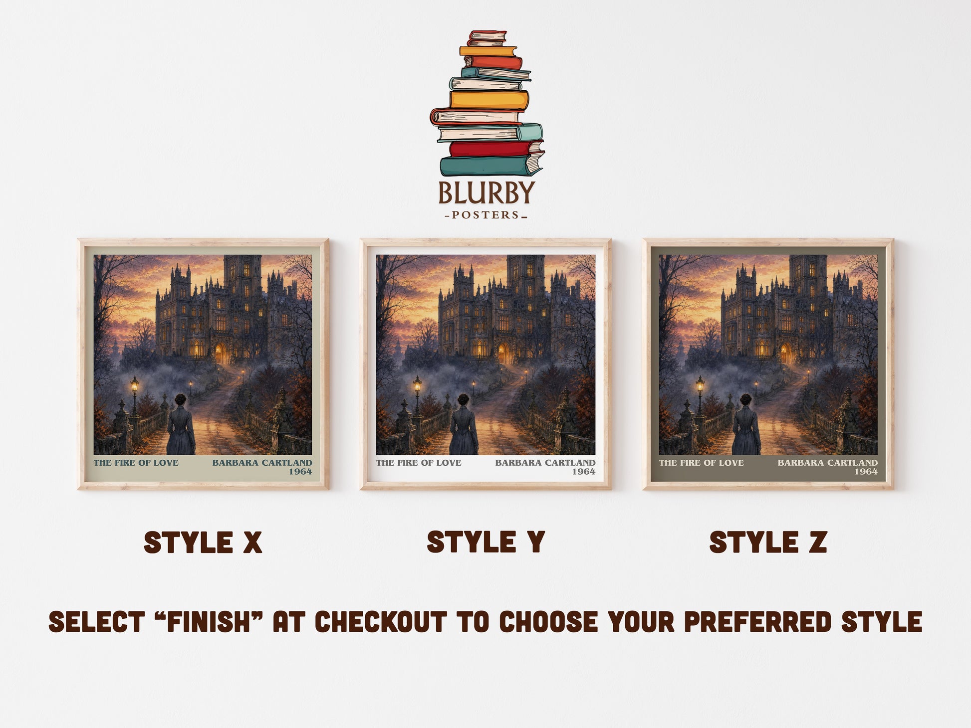 The Fire Of Love literary print in frame leaning in hallway – romance wall art