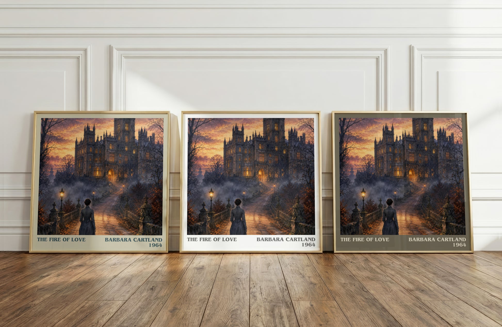 The Fire Of Love literary art print colour and style options – Barbara Cartland book art