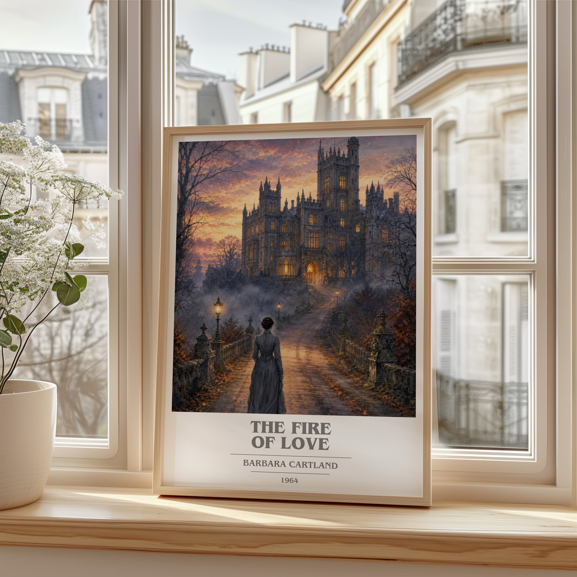 The Fire Of Love book cover poster colour and style options – Barbara Cartland book art