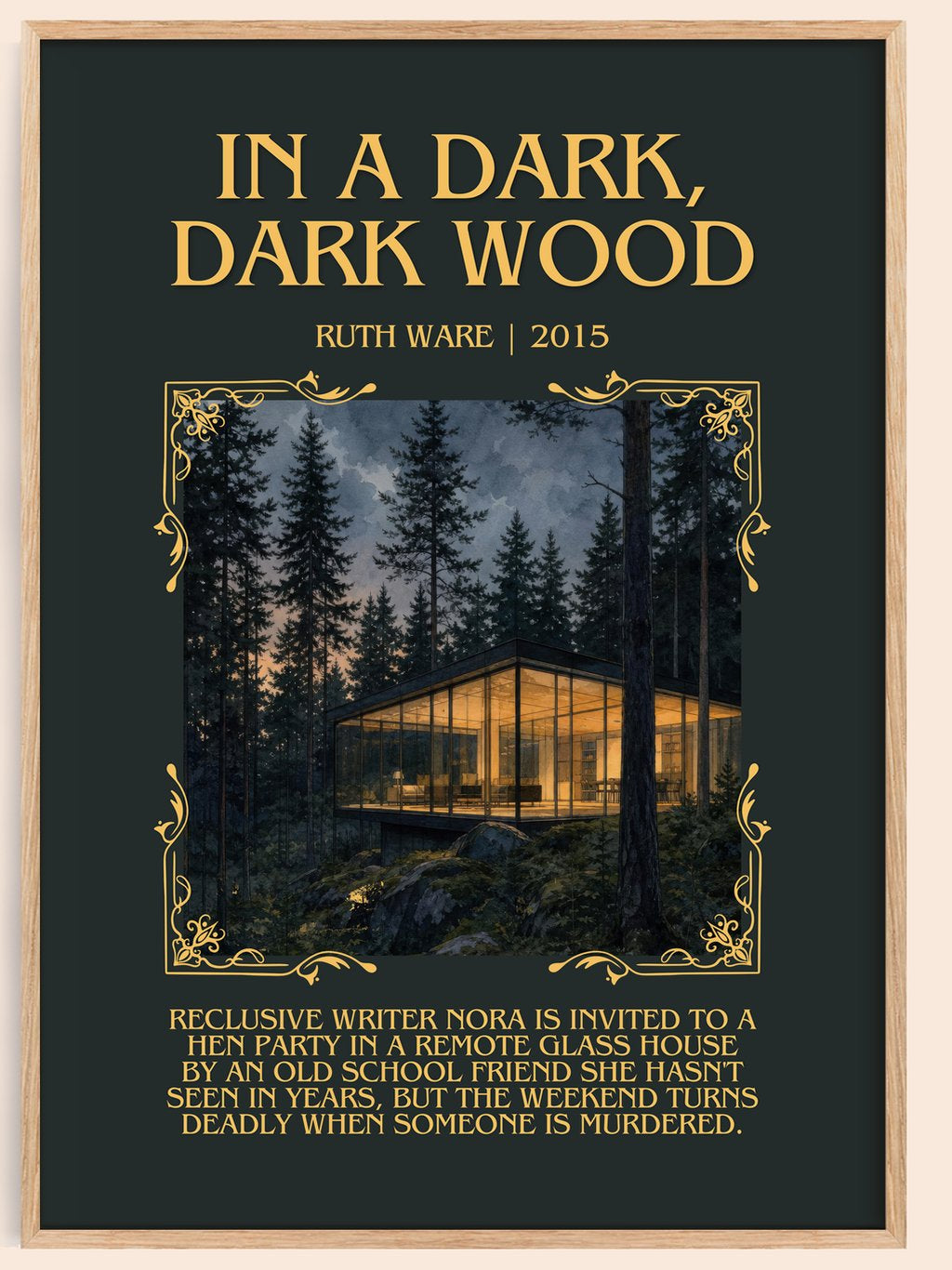 In a Dark, Dark Wood Minimalist Book Poster by Ruth Ware – book poster