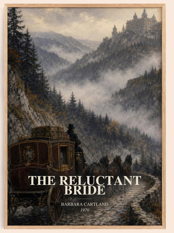 The Reluctant Bride watercolour book poster by Barbara Cartland – framed literary art print