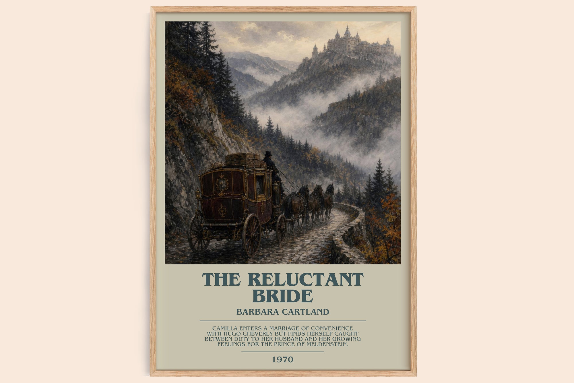 The Reluctant Bride bookish book poster by Barbara Cartland – framed literary art print