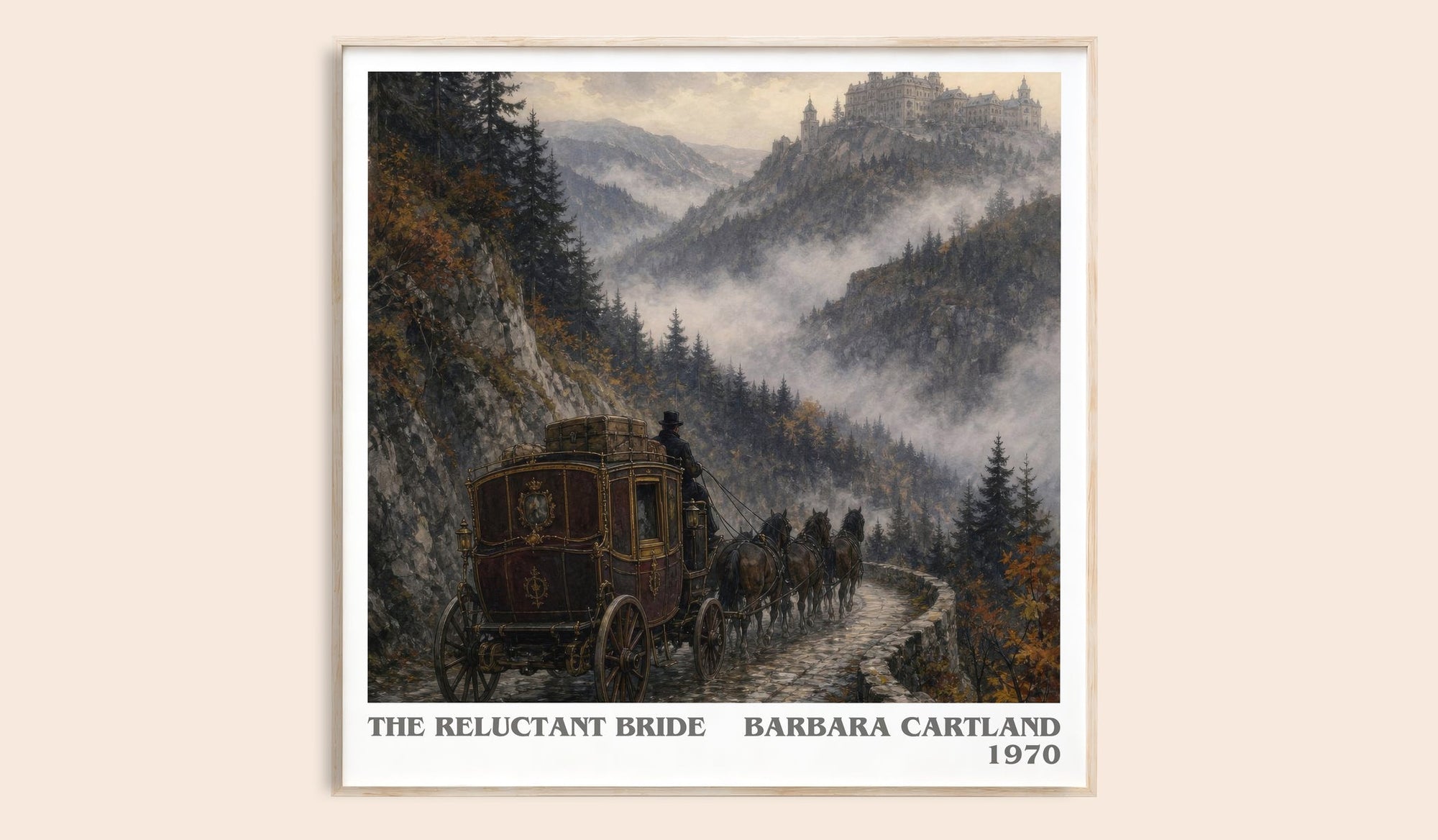 The Reluctant Bride literary book poster by Barbara Cartland – framed literary art print