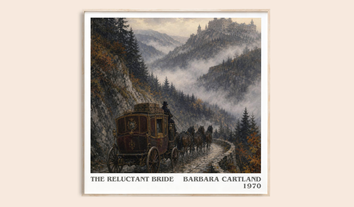 The Reluctant Bride literary book poster by Barbara Cartland – framed literary art print