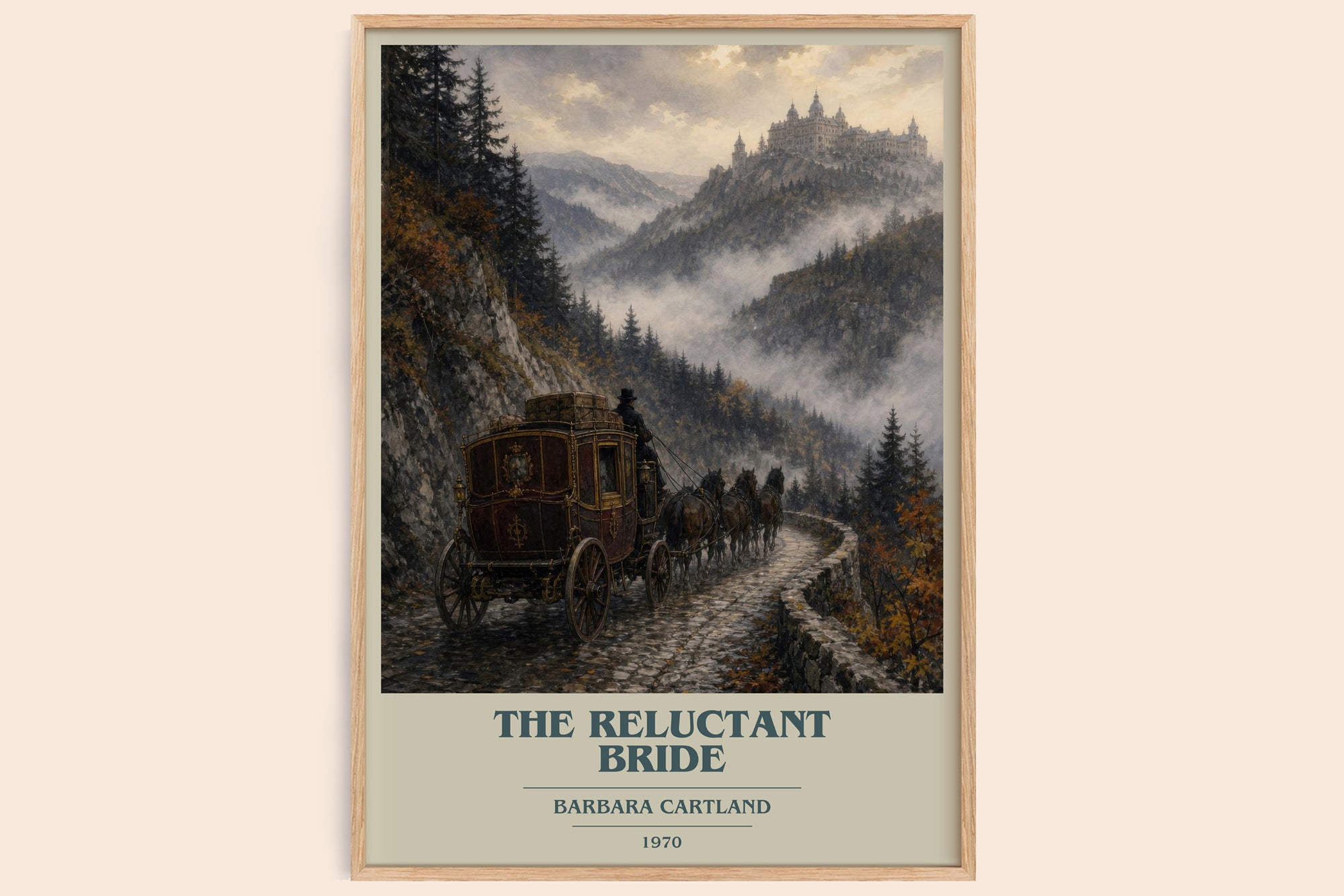 The Reluctant Bride book cover book poster by Barbara Cartland – framed literary art print