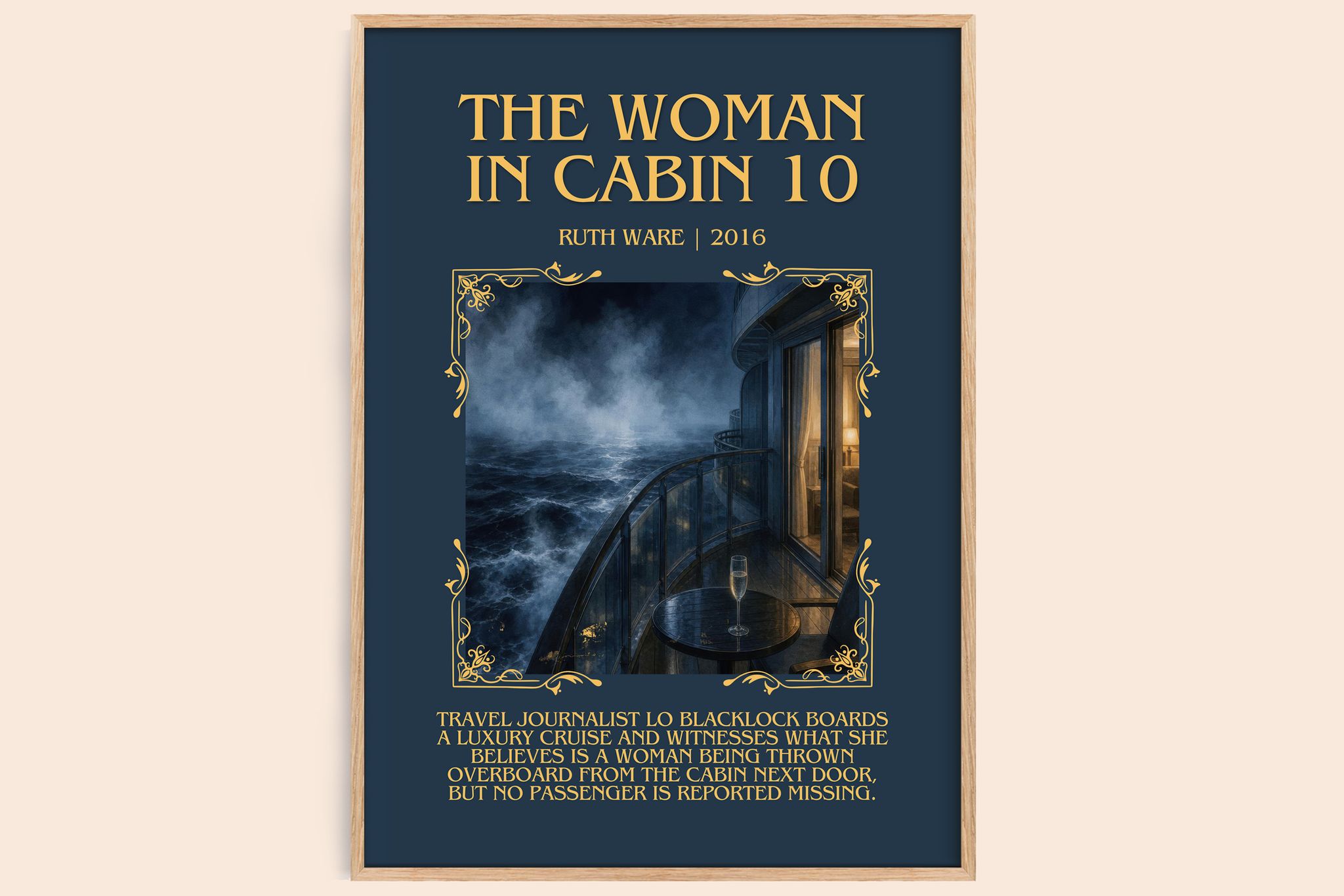 The Woman in Cabin 10 Minimalist Book Poster by Ruth Ware