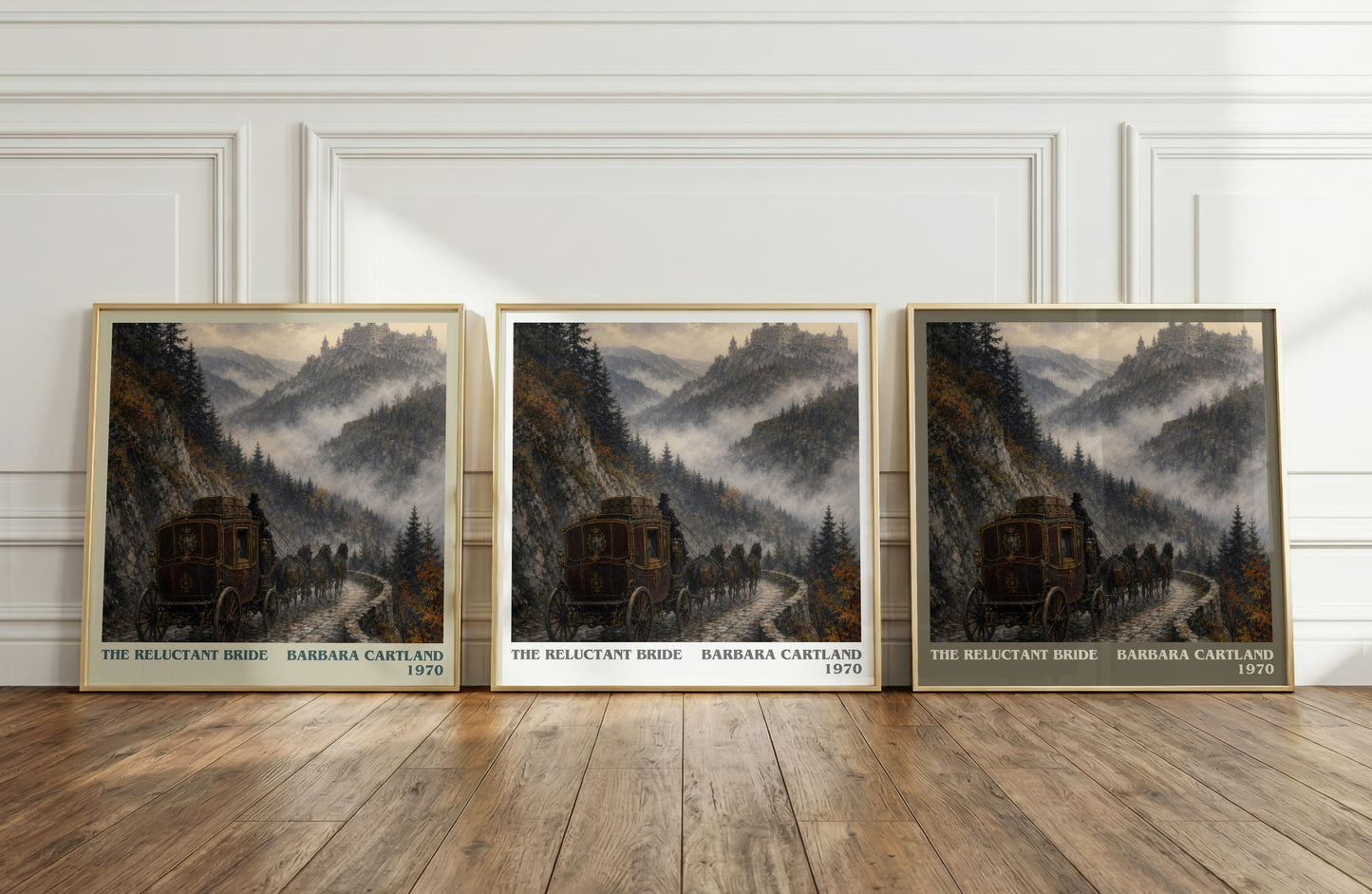 The Reluctant Bride literary art print colour and style options – Barbara Cartland book art