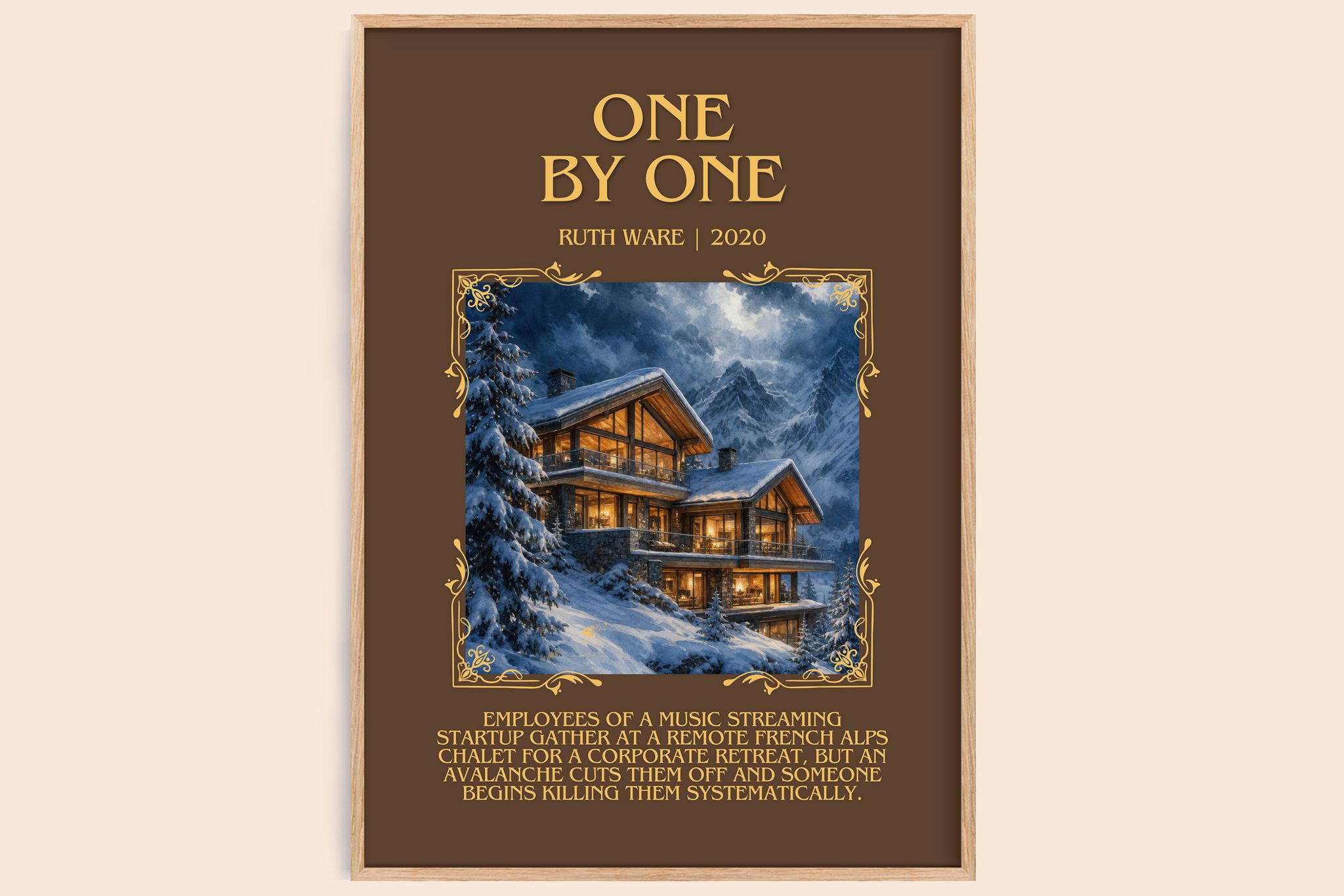 One by One Minimalist Book Poster by Ruth Ware