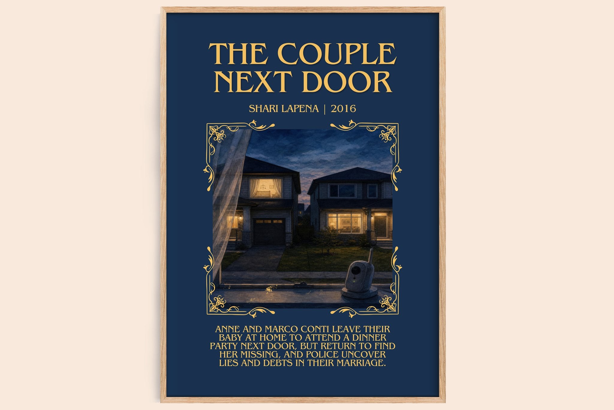 The Couple Next Door Minimalist Book Poster by Shari Lapena