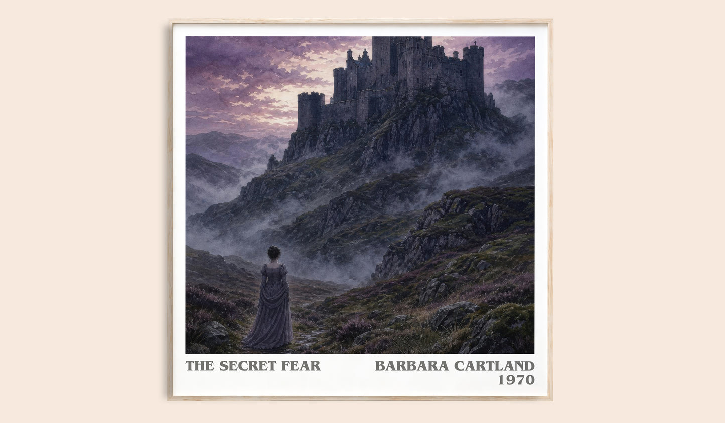 The Secret Fear literary book poster by Barbara Cartland – framed literary art print