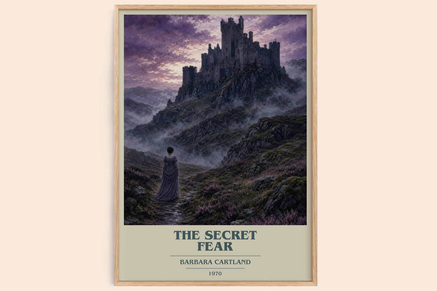 The Secret Fear book cover book poster by Barbara Cartland – framed literary art print