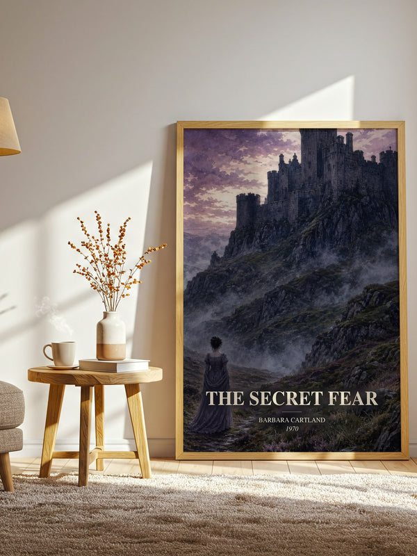 The Secret Fear watercolour print in frame leaning in hallway – romance wall art