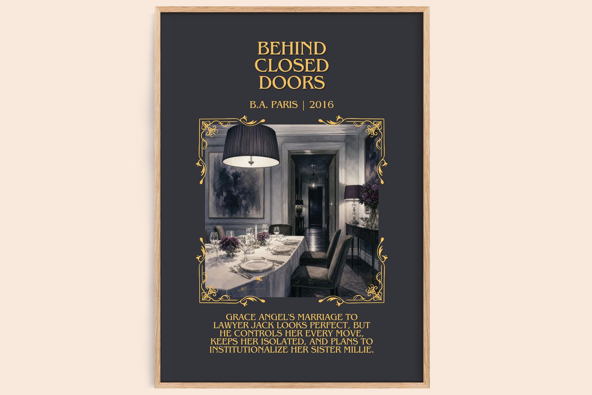 Behind Closed Doors Minimalist Book Poster by B.A. Paris