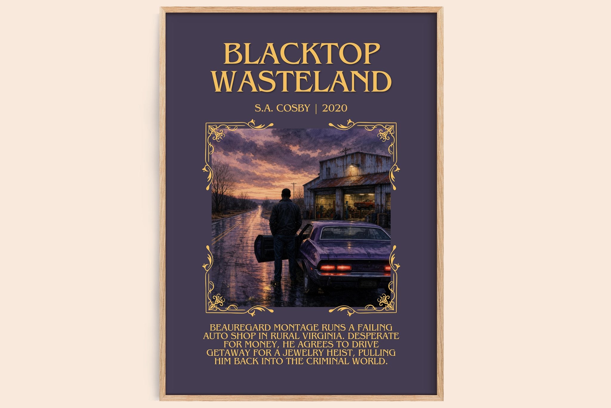 Blacktop Wasteland Minimalist Book Poster by S.A. Cosby