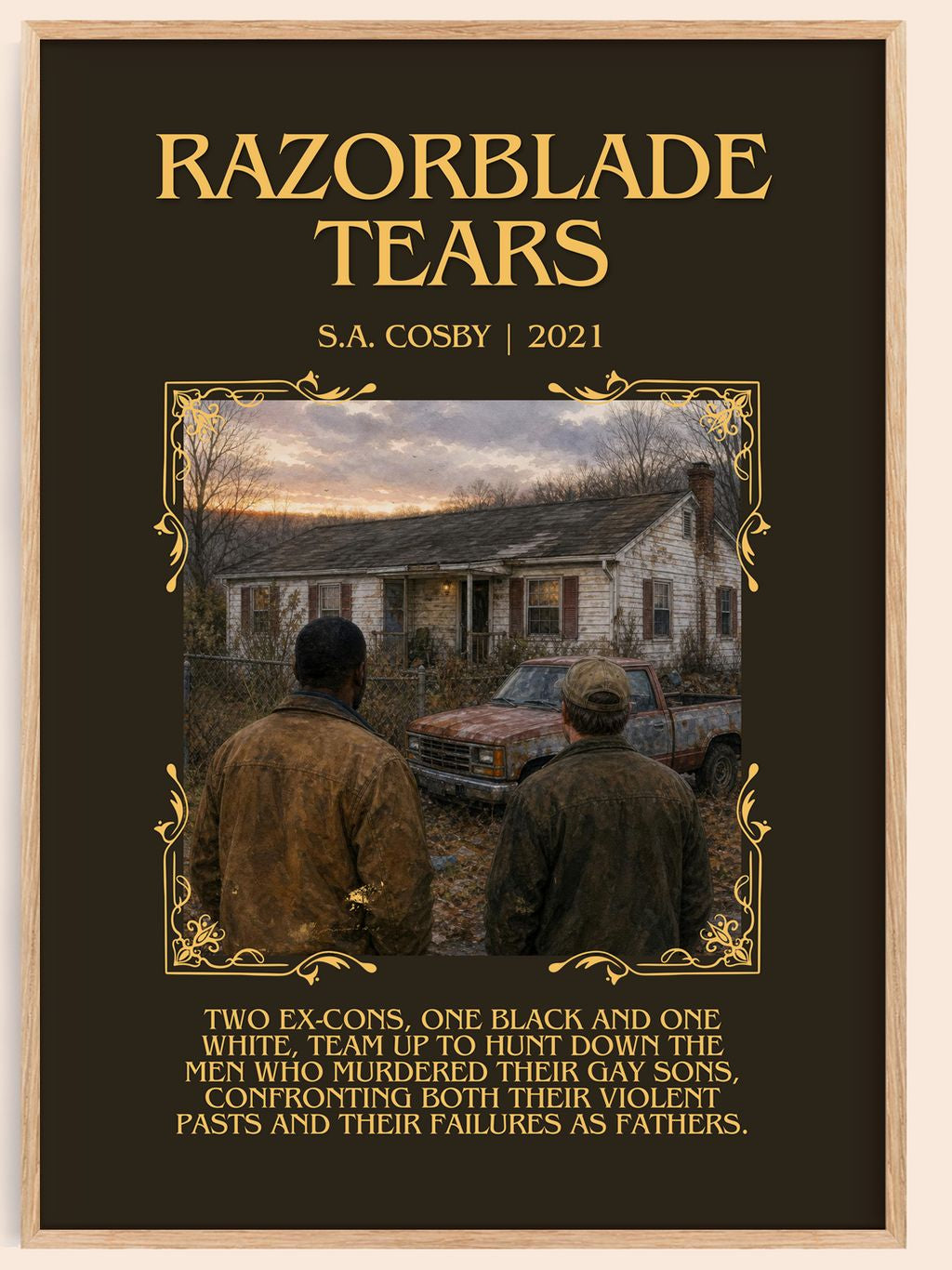 Razorblade Tears Minimalist Book Poster by S.A. Cosby – book poster