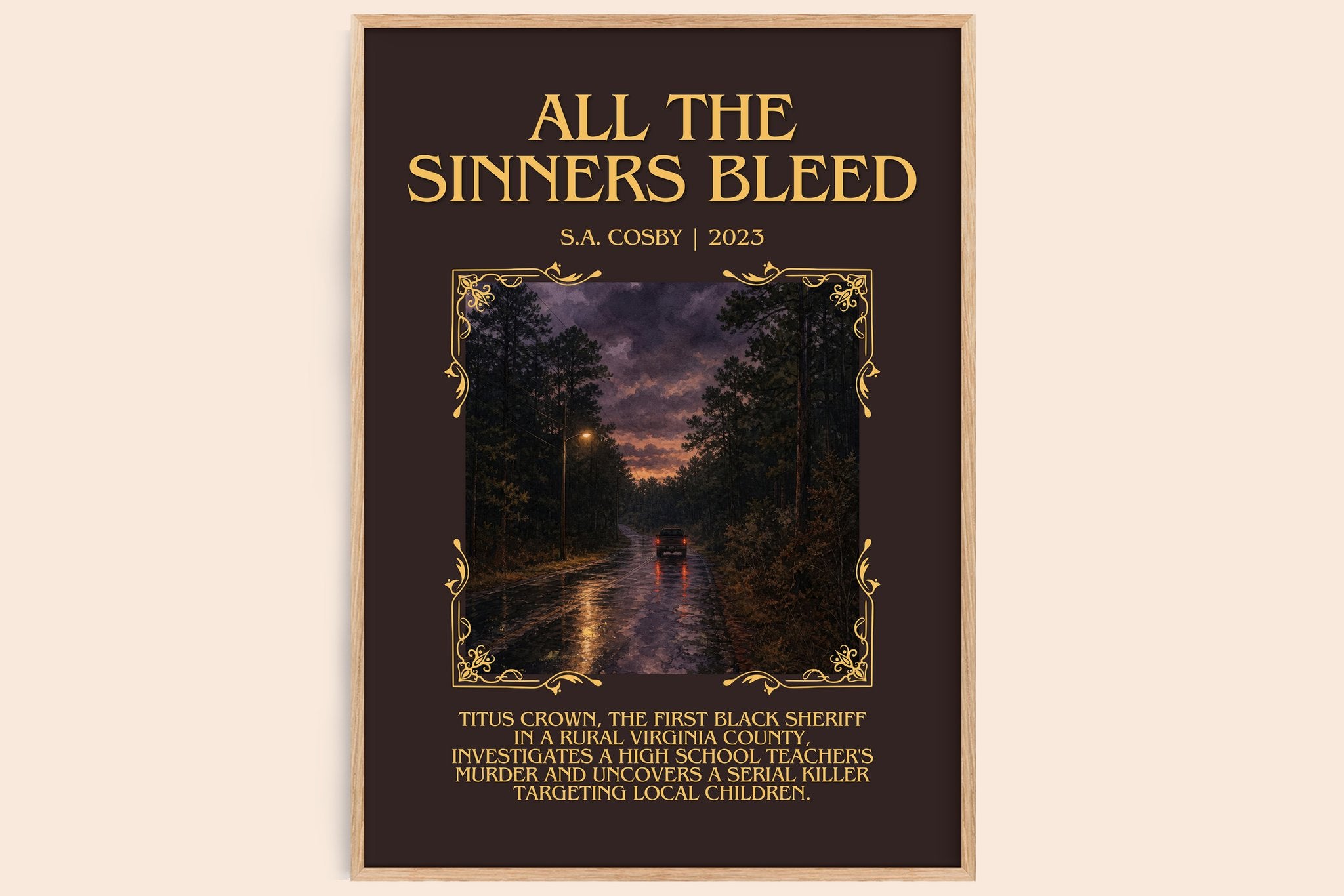 All the Sinners Bleed Minimalist Book Poster by S.A. Cosby