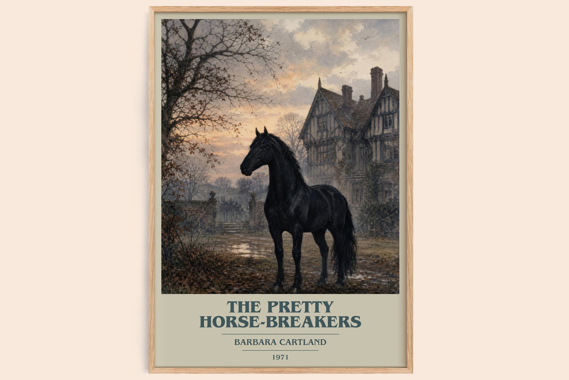 The Pretty Horse-Breakers book cover book poster by Barbara Cartland – framed literary art print