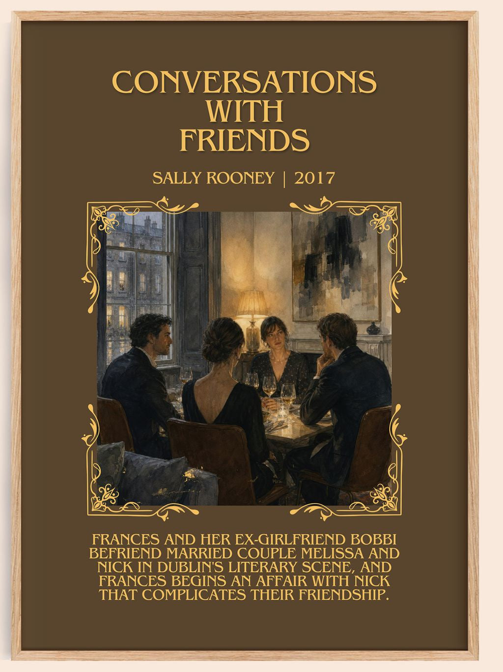 Conversations with Friends Minimalist Book Poster by Sally Rooney – book poster