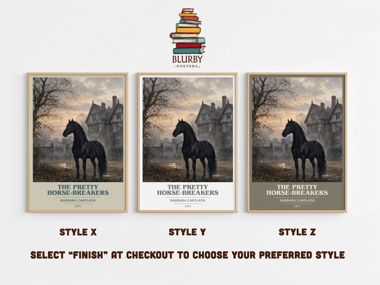 The Pretty Horse-Breakers book cover print in frame leaning in hallway – romance wall art