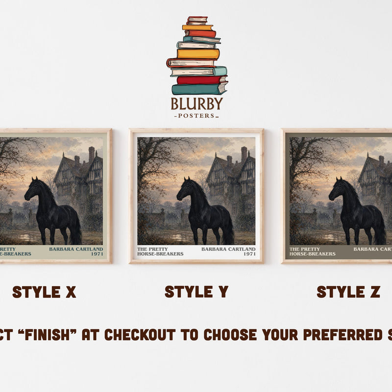 The Pretty Horse-Breakers literary print in frame leaning in hallway – romance wall art