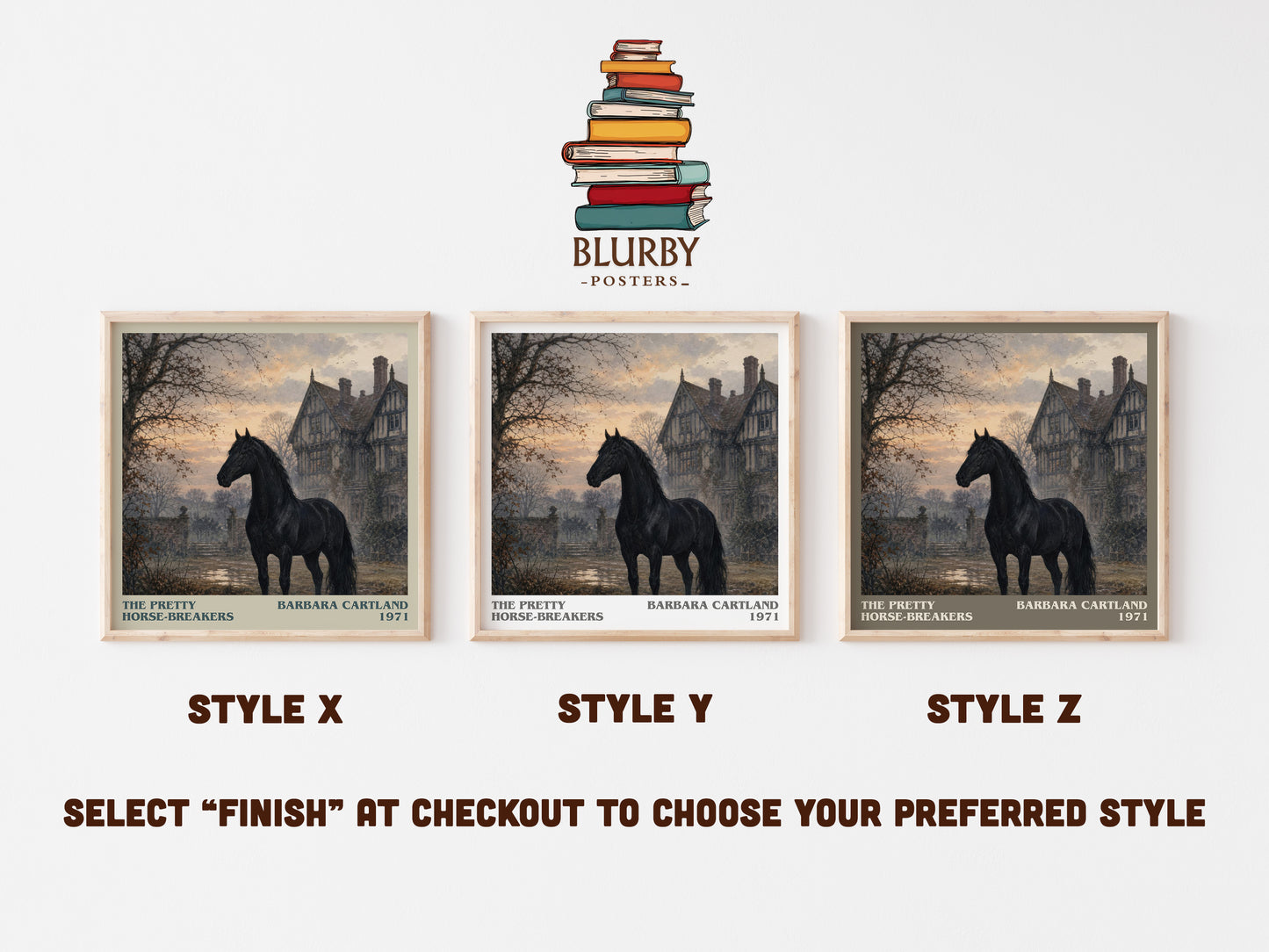 The Pretty Horse-Breakers literary print in frame leaning in hallway – romance wall art