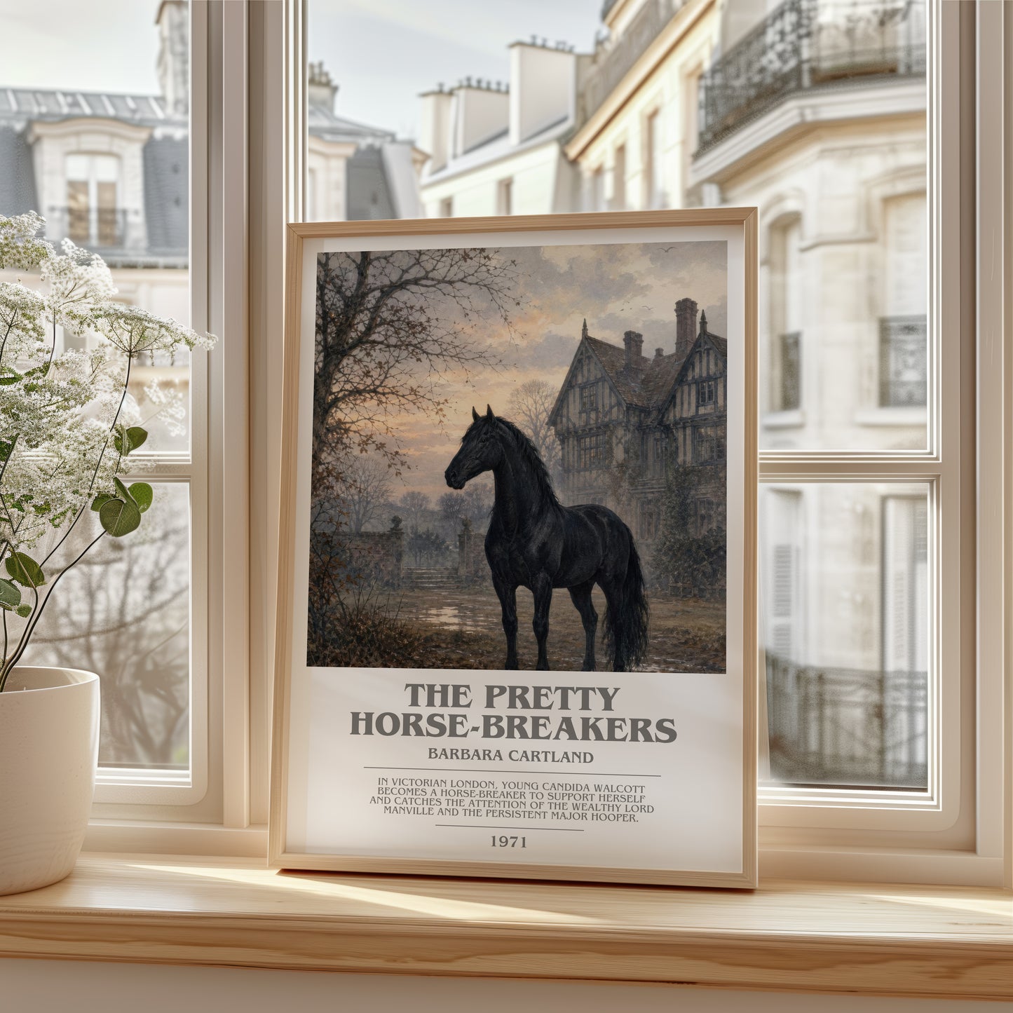 The Pretty Horse-Breakers bookish poster colour and style options – Barbara Cartland book art