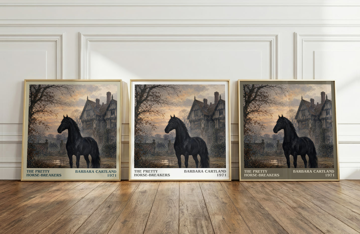 The Pretty Horse-Breakers literary art print colour and style options – Barbara Cartland book art
