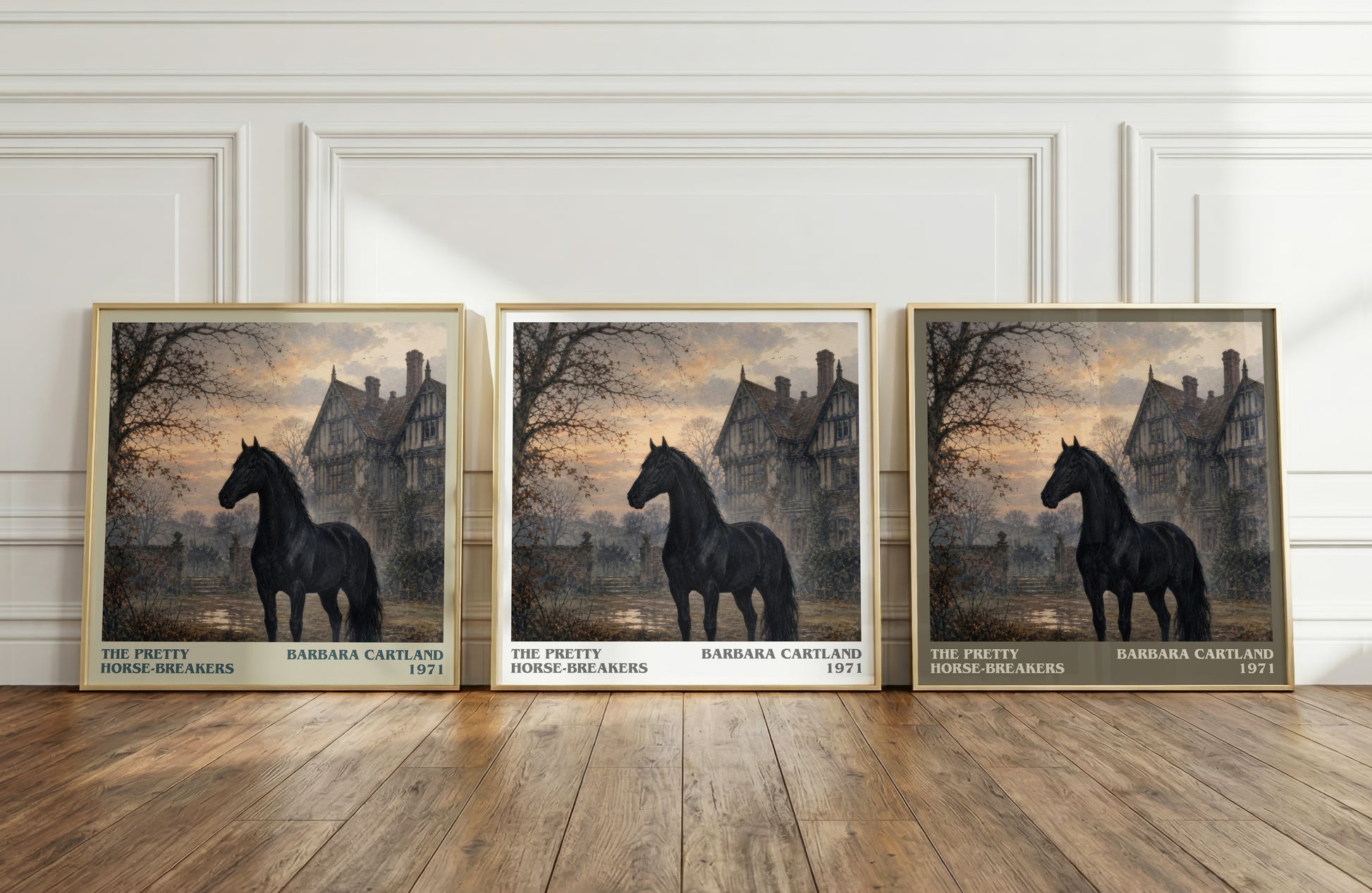 The Pretty Horse-Breakers literary art print colour and style options – Barbara Cartland book art