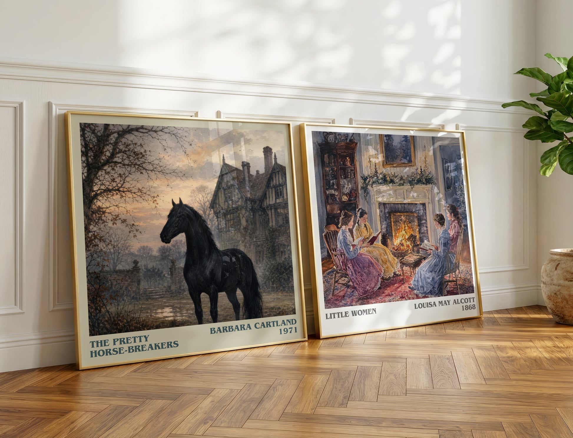 The Pretty Horse-Breakers literary print on bookshelf – Barbara Cartland fan gift