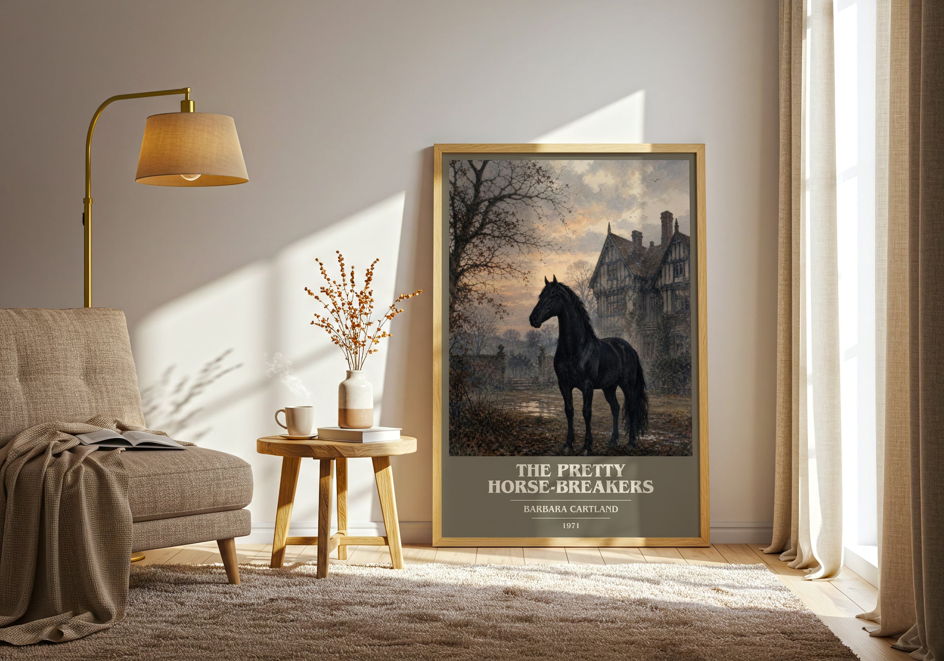 The Pretty Horse-Breakers book cover print on bookshelf – Barbara Cartland fan gift