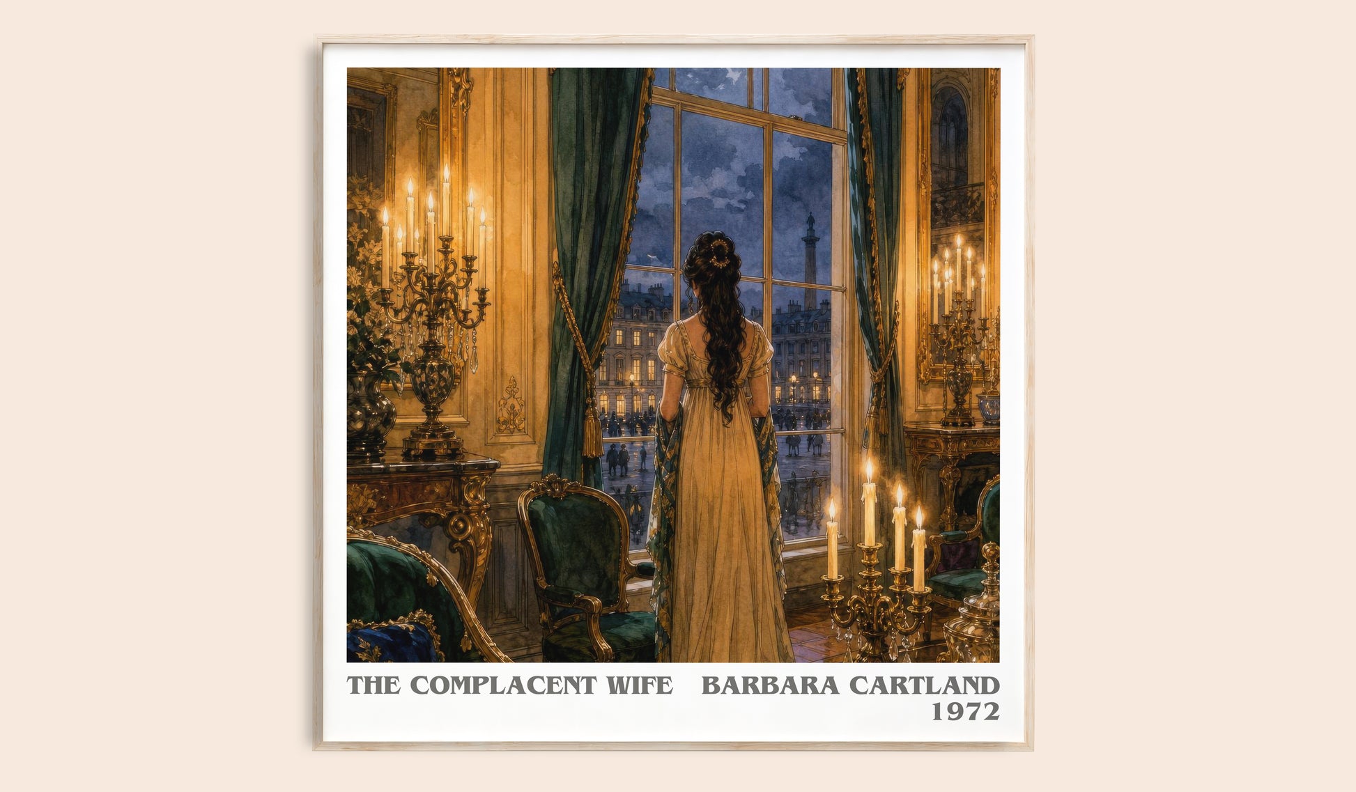 The Complacent Wife literary book poster by Barbara Cartland – framed literary art print