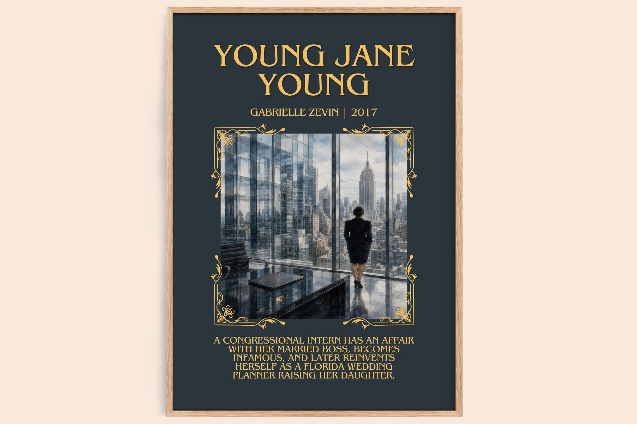 Young Jane Young Minimalist Book Poster by Gabrielle Zevin
