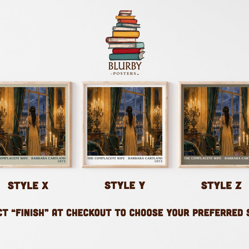 The Complacent Wife literary print in frame leaning in hallway – romance wall art