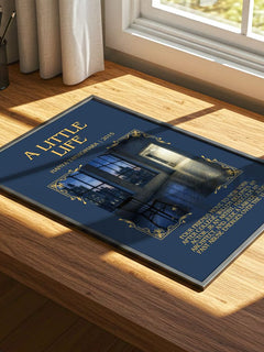 A Little Life Minimalist Book Poster by Hanya Yanagihara – print on a sunlit desk