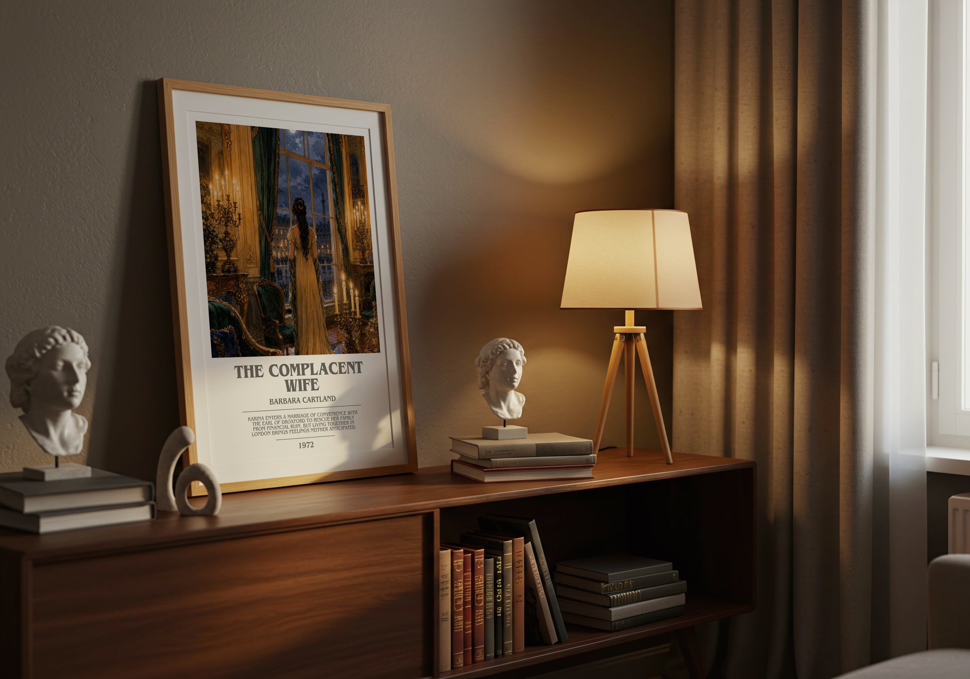 The Complacent Wife bookish book poster framed on wall – romance wall art