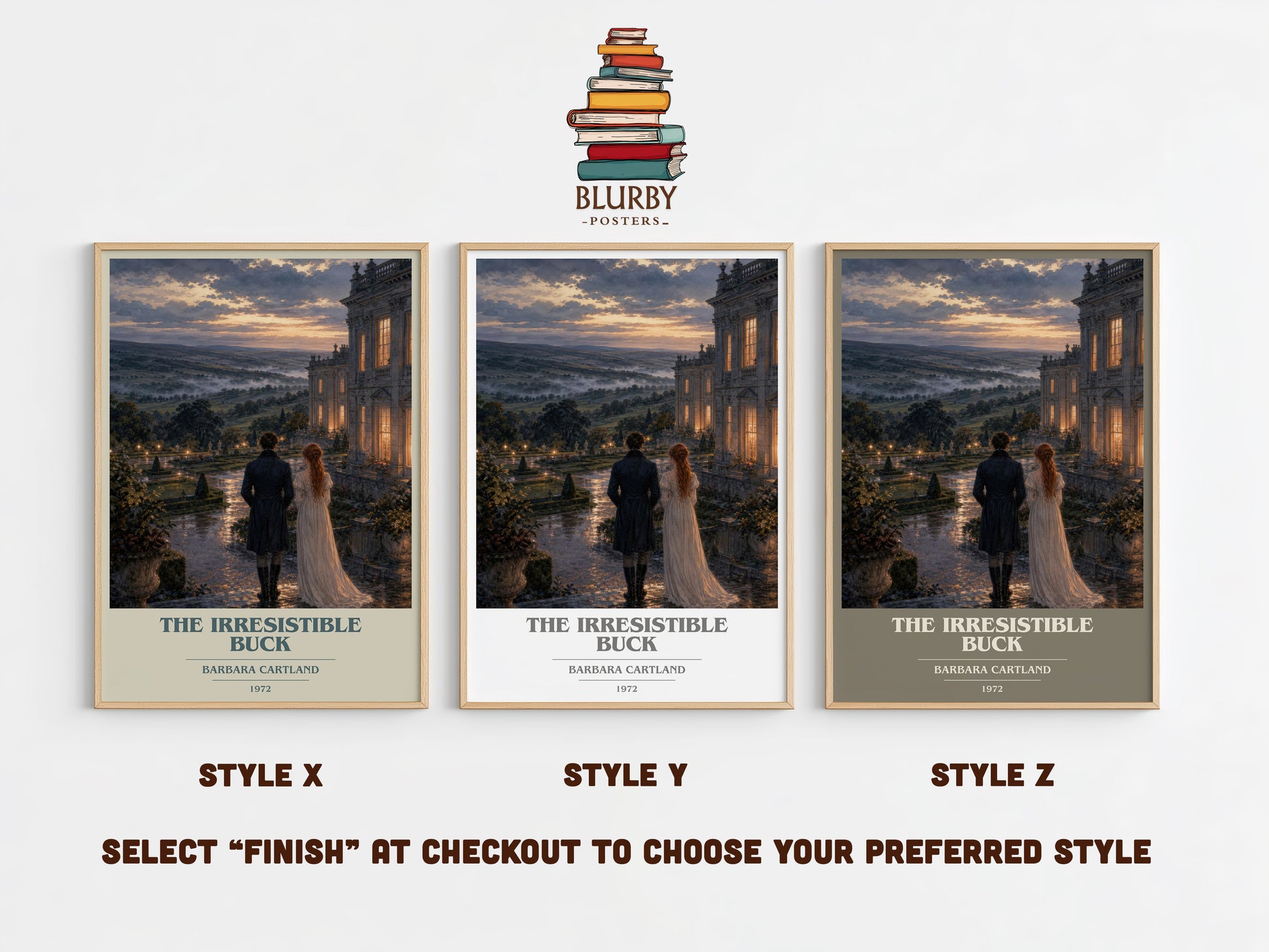The Irresistible Buck book cover print in frame leaning in hallway – romance wall art