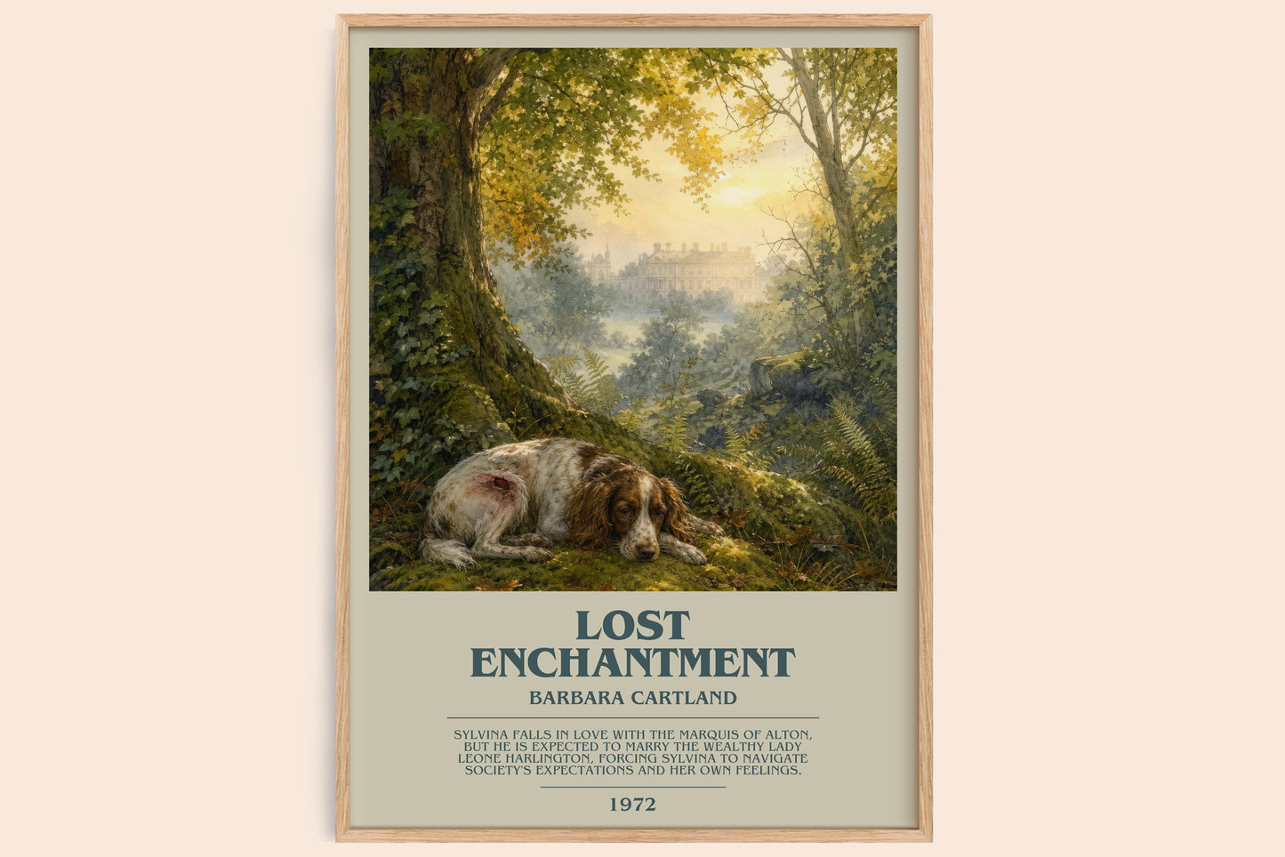 Lost Enchantment bookish book poster by Barbara Cartland – framed literary art print