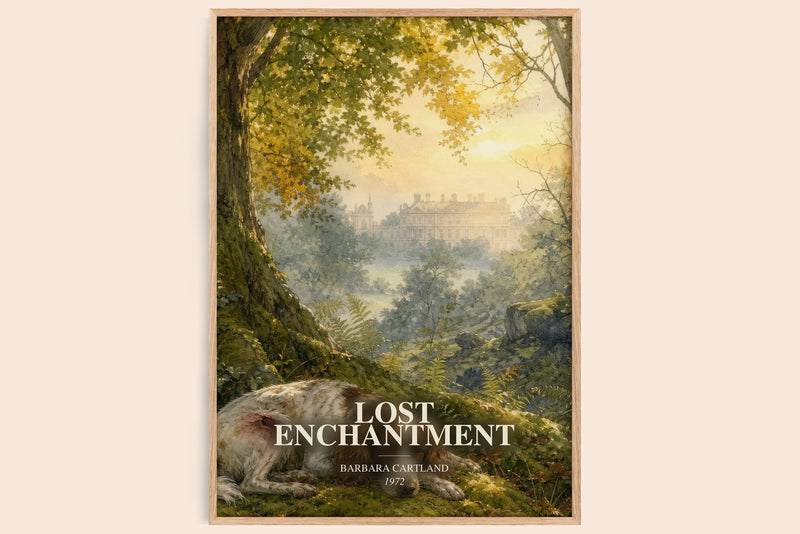 Lost Enchantment watercolour book poster by Barbara Cartland – framed literary art print