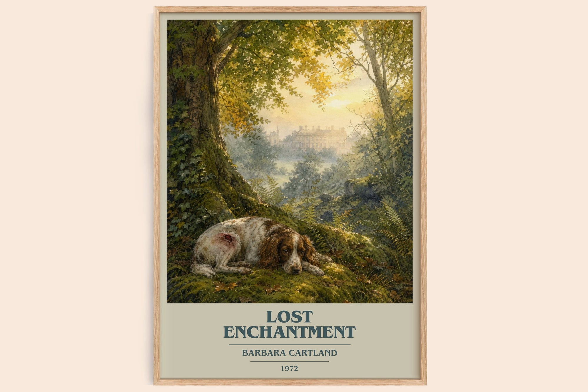 Lost Enchantment book cover book poster by Barbara Cartland – framed literary art print