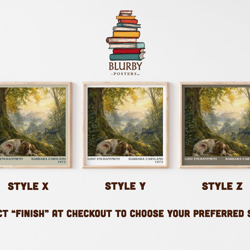 Lost Enchantment literary print in frame leaning in hallway – romance wall art