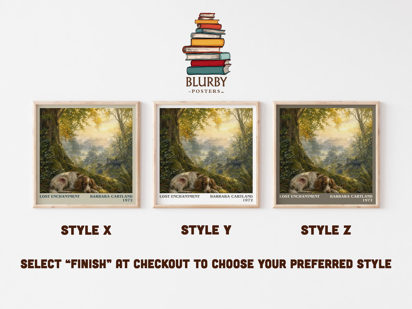 Lost Enchantment literary print in frame leaning in hallway – romance wall art