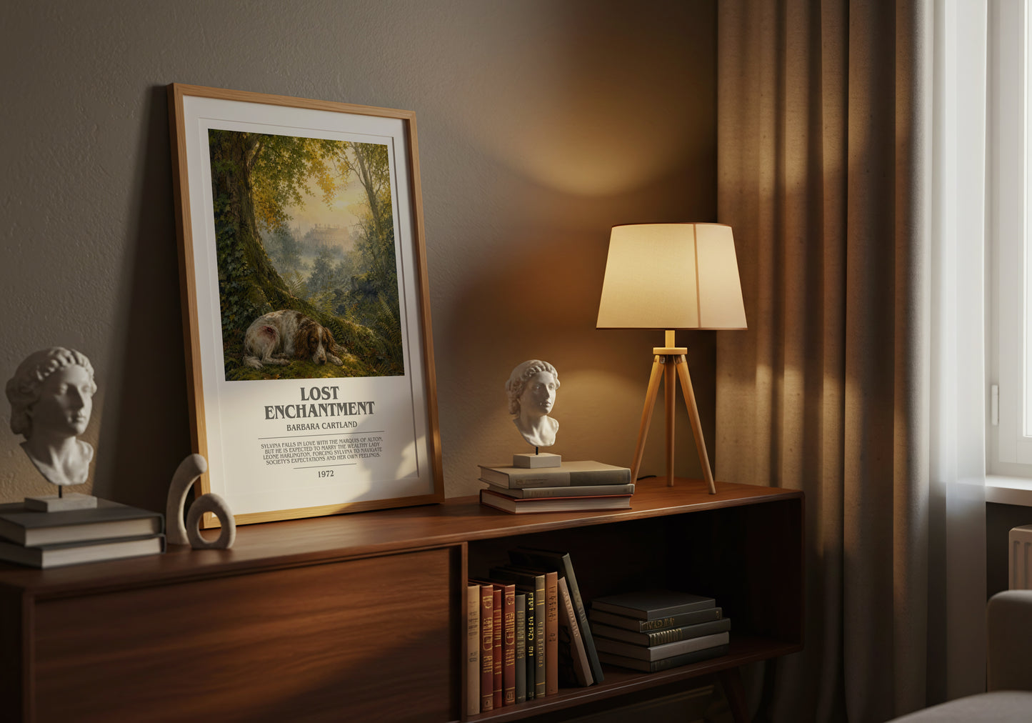 Lost Enchantment bookish book poster framed on wall – romance wall art