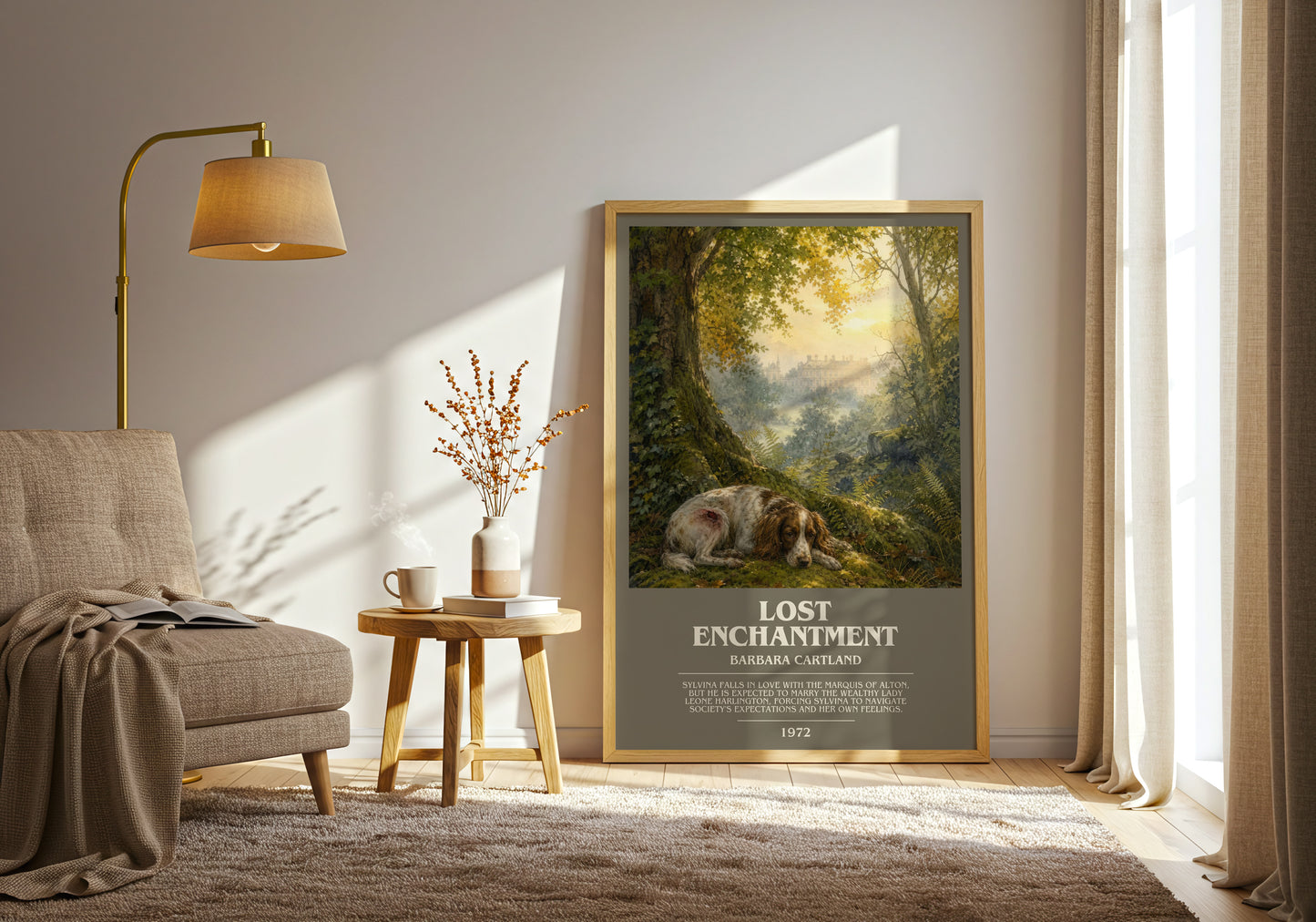 Lost Enchantment bookish print on bookshelf – Barbara Cartland fan gift