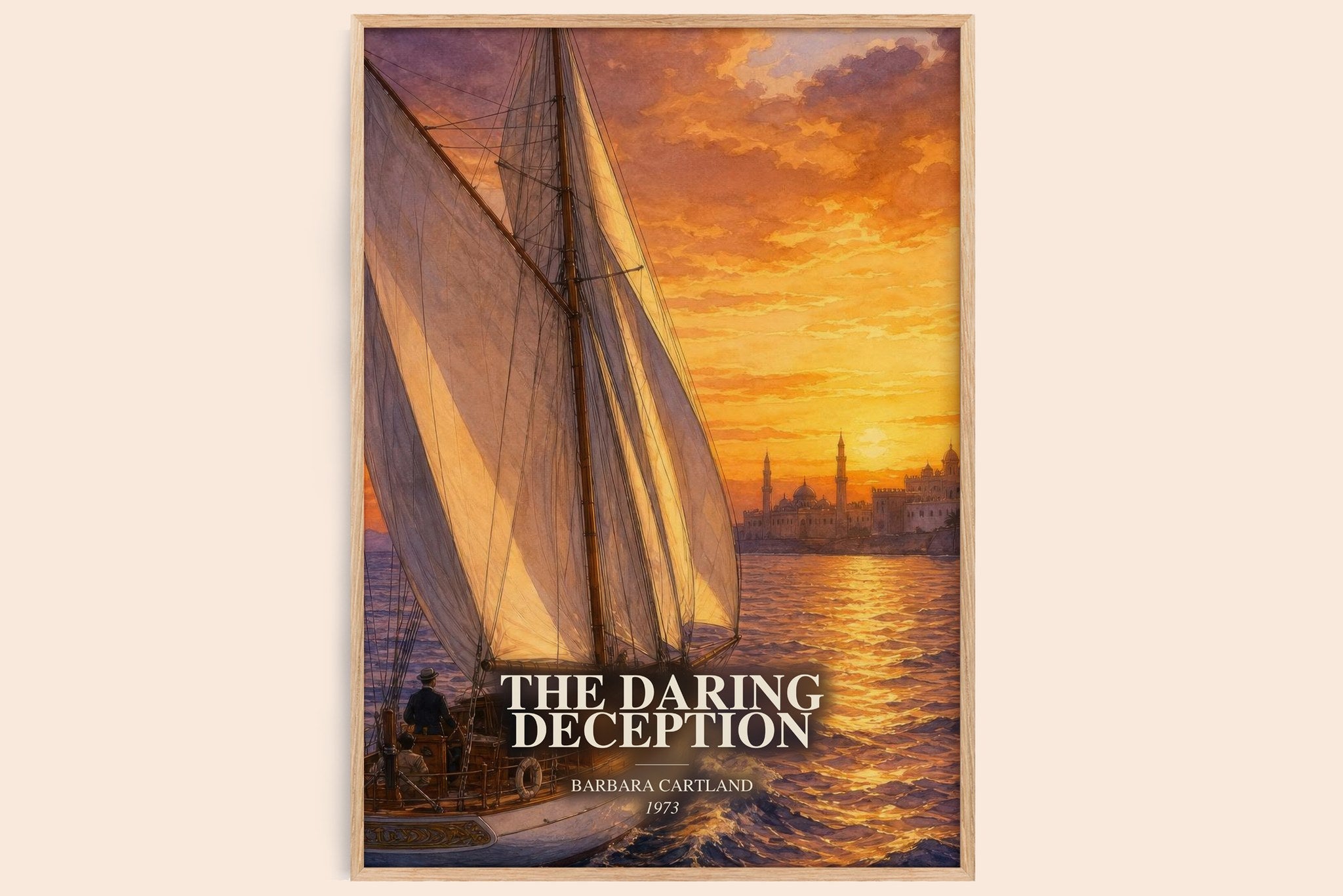 The Daring Deception Book Watercolour Illustration by Barbara Cartland
