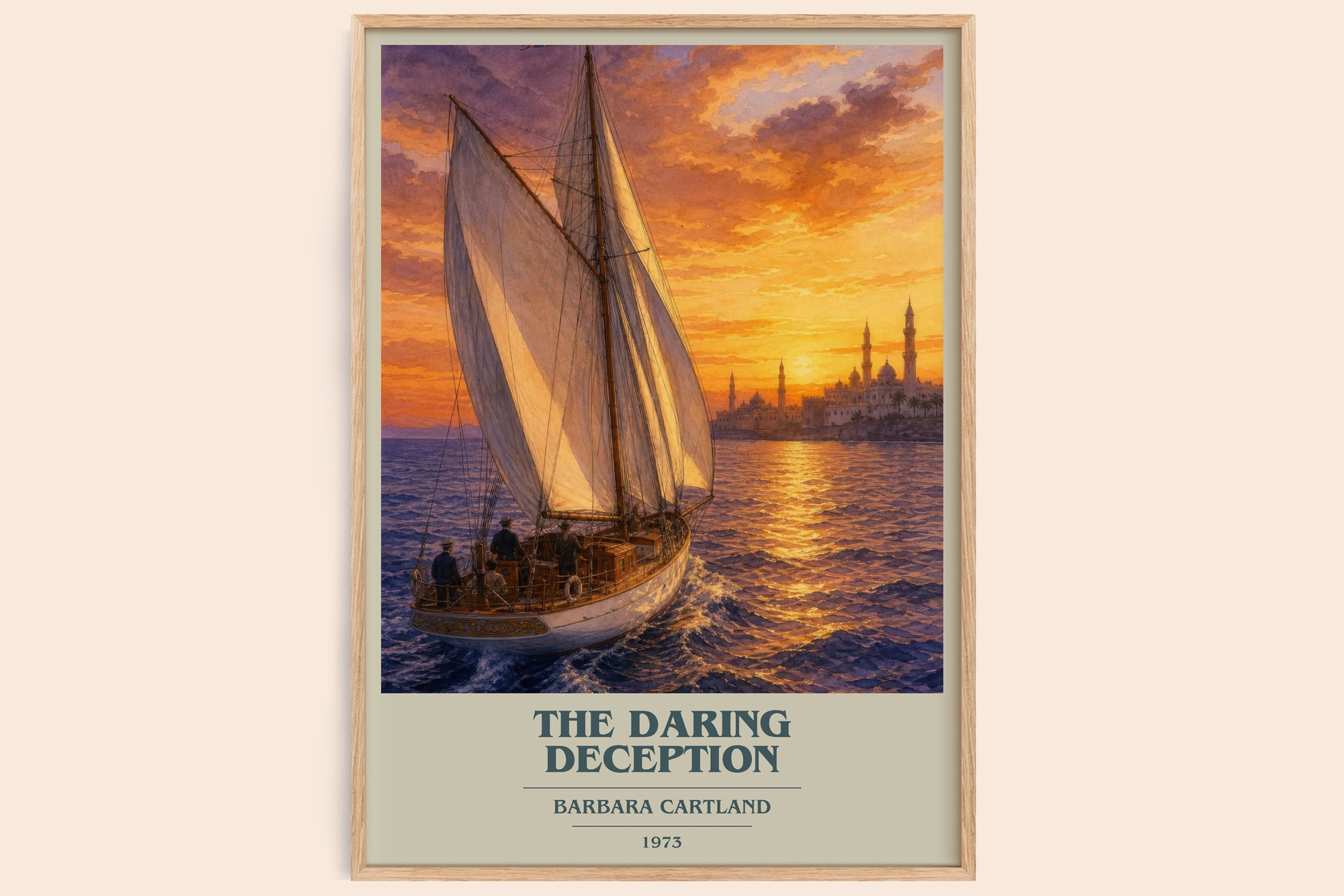 The Daring Deception book cover book poster by Barbara Cartland – framed literary art print