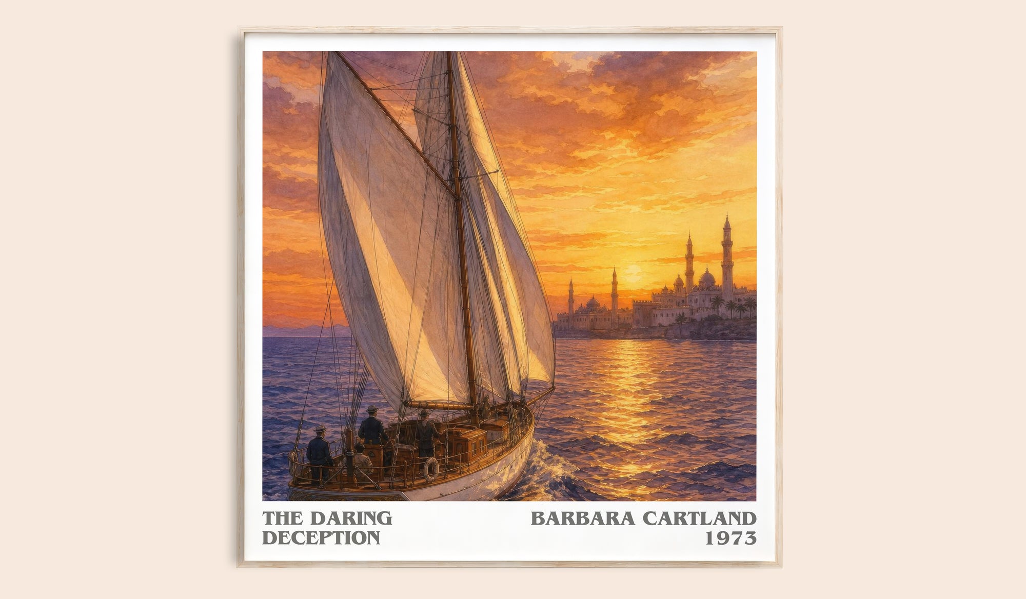 The Daring Deception literary book poster by Barbara Cartland – framed literary art print