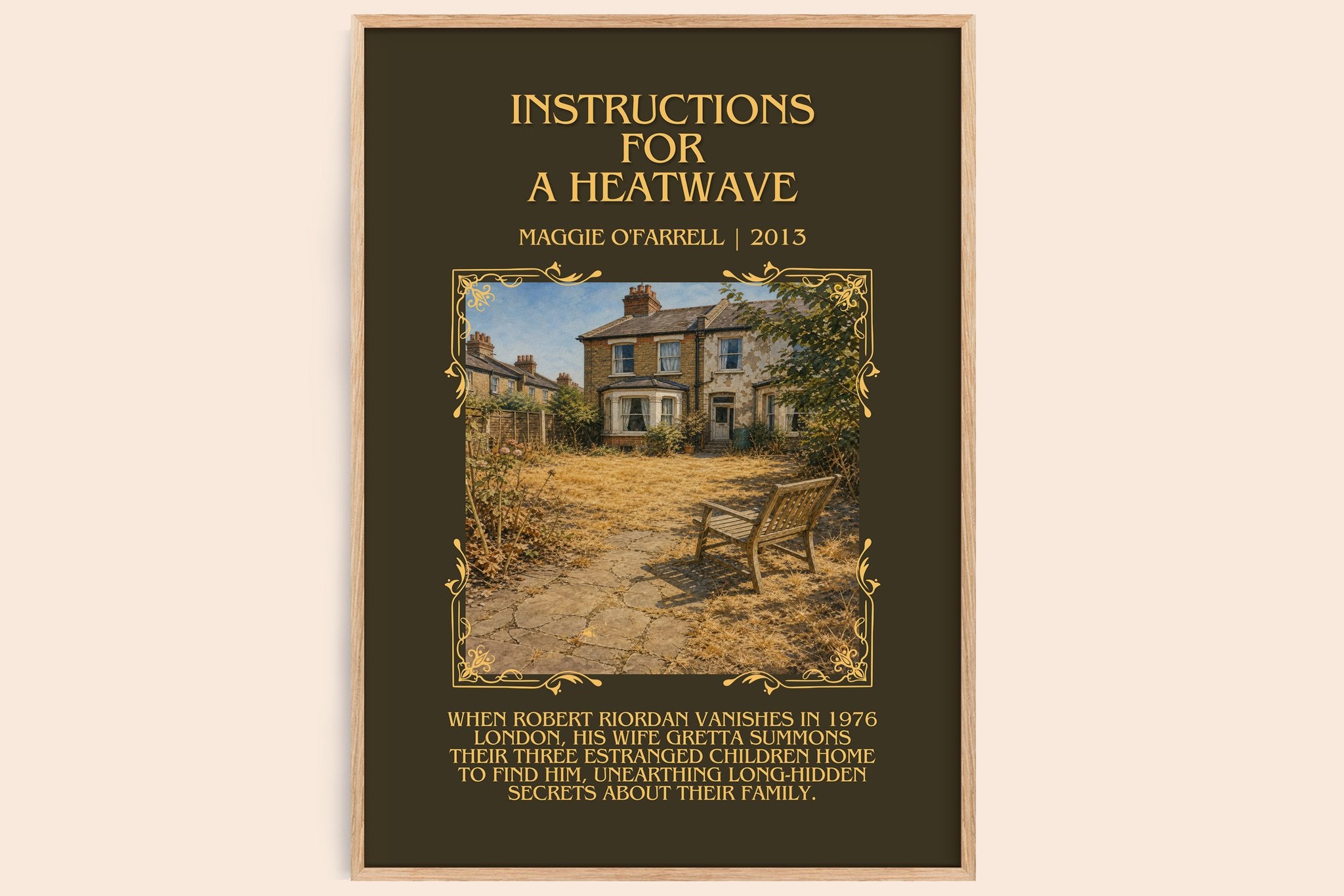 Instructions for a Heatwave Minimalist Book Poster by Maggie O'Farrell