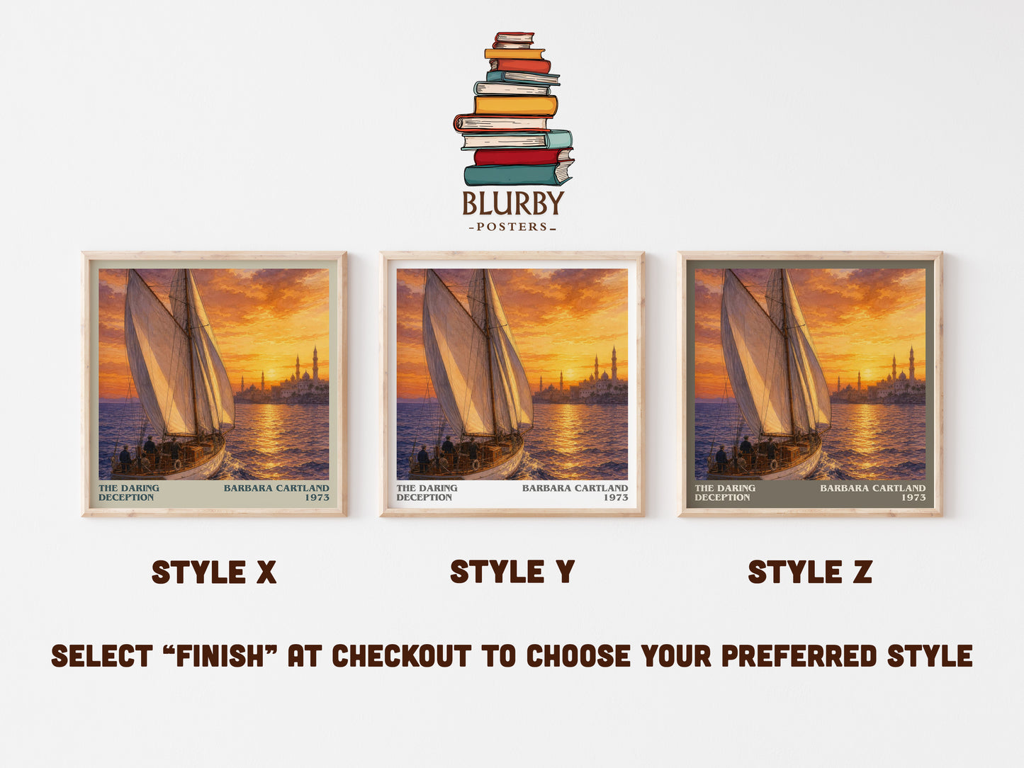 The Daring Deception literary print in frame leaning in hallway – romance wall art
