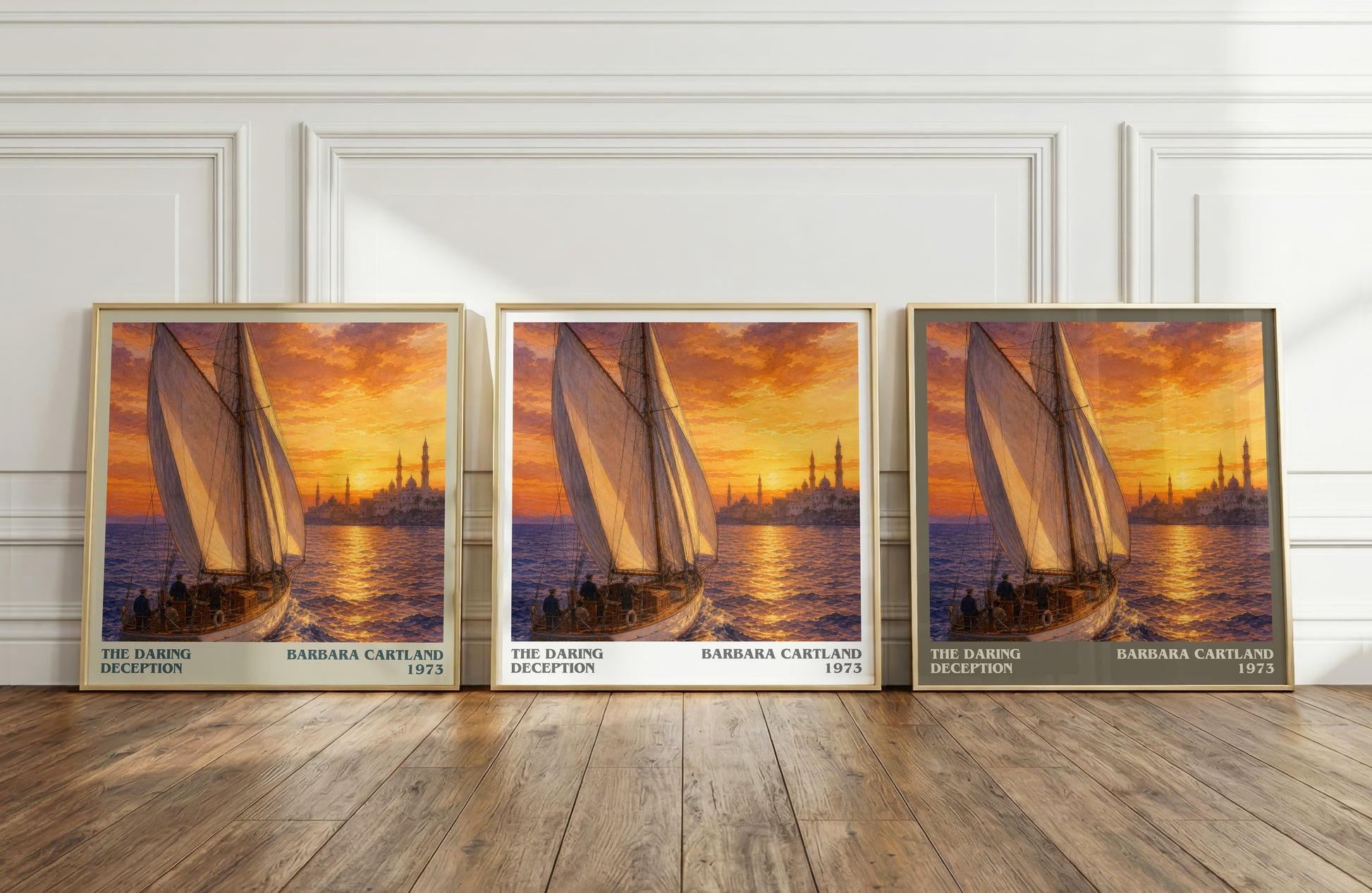 The Daring Deception literary art print colour and style options – Barbara Cartland book art